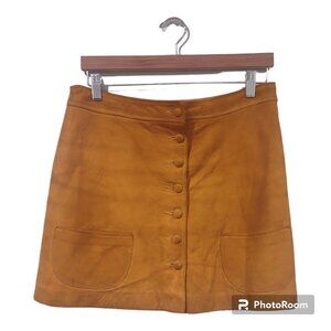 Women's Mini Yellow Faux Leather Skirt Size 13 (Medium)